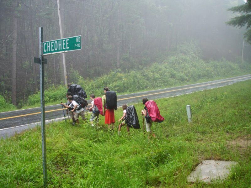 Crossing the road