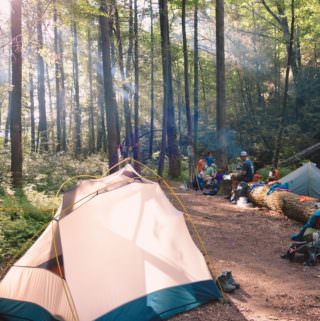 Tent in twilight