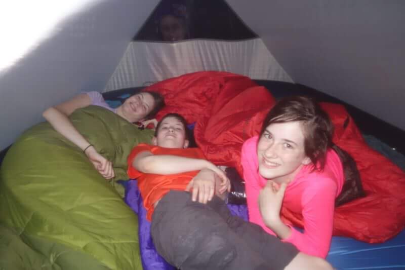 Laursen kids in tent