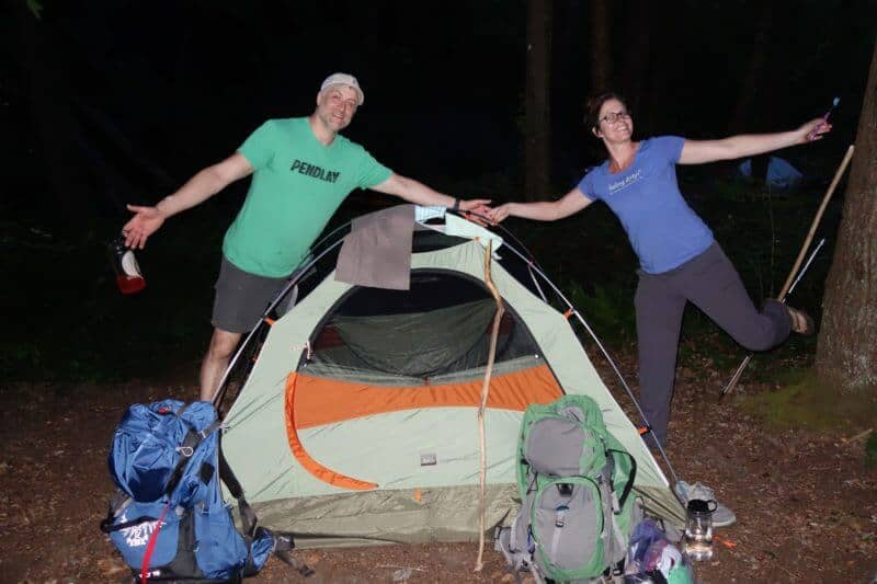 Diana and John with tent