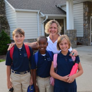 Nancy with kids