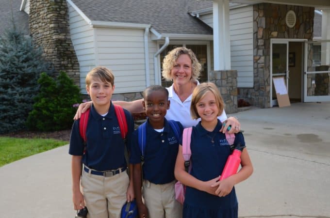 Nancy with kids