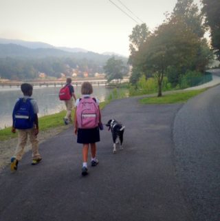 Kids walking to school