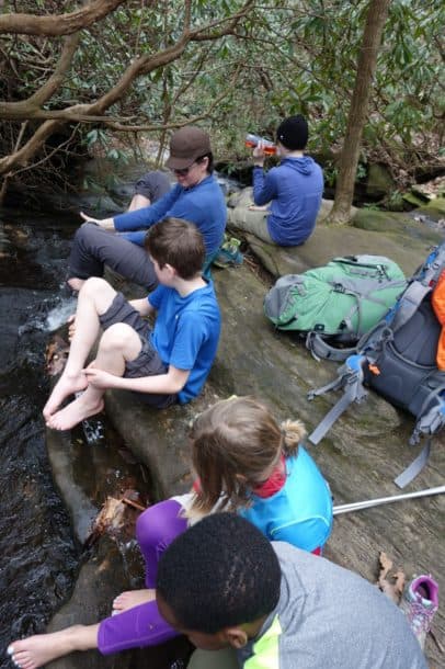 Kids in creek