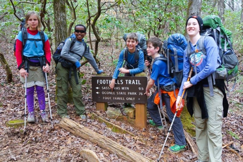 Kids at finish of Foothills Trail