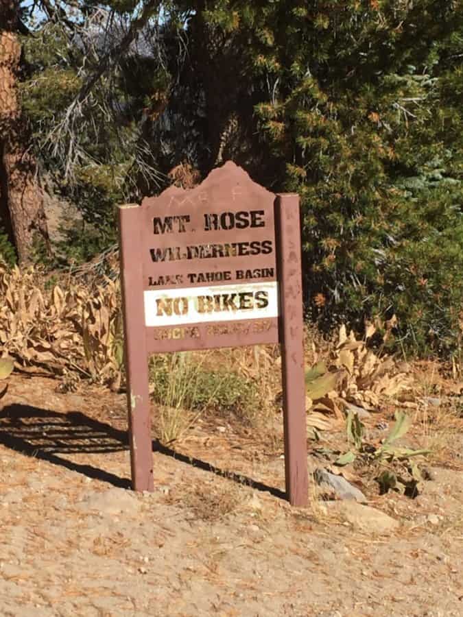Mt. Rose Wilderness sign