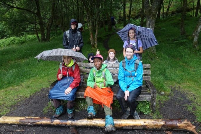 Kids at lake overlook