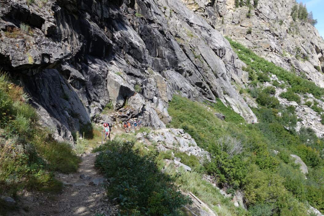 Kids hiking in Death Canyon