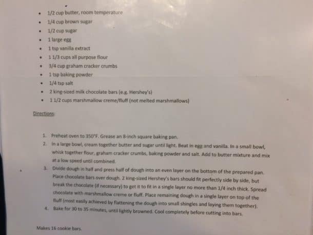 Recipe for S'mores Bars