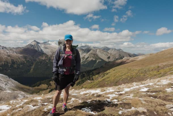 Nancy at the top of Buckskin Pass