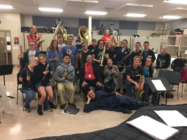 Keith with band students