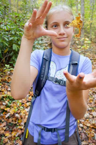 Paige with leaf