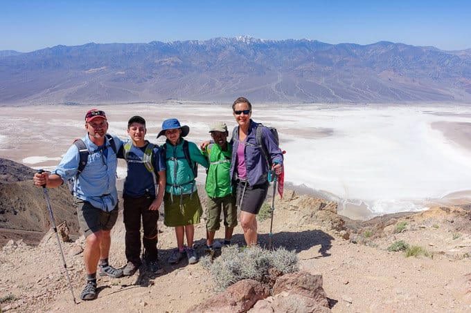 Family in front of Badwater Basin