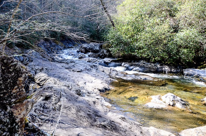 Trail crossing the boulders