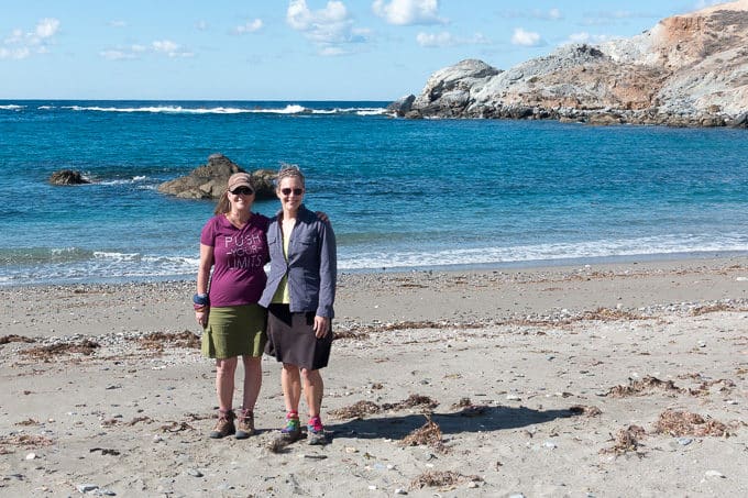 Marnie and Nancy on the beach.