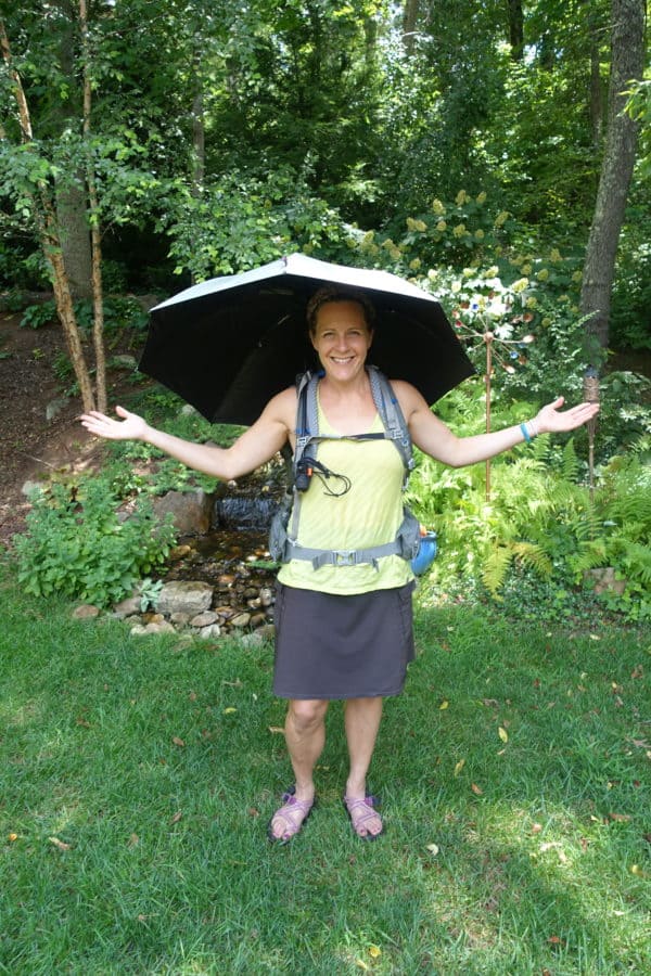 Using Gossamer Gear's umbrella hands free