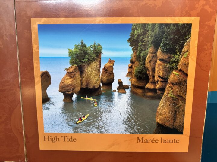 high tide among rock formations