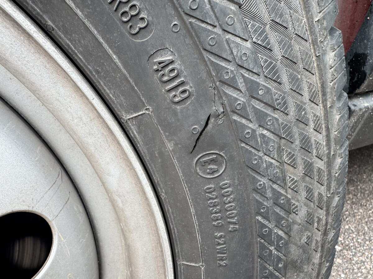 gash in tire sidewall