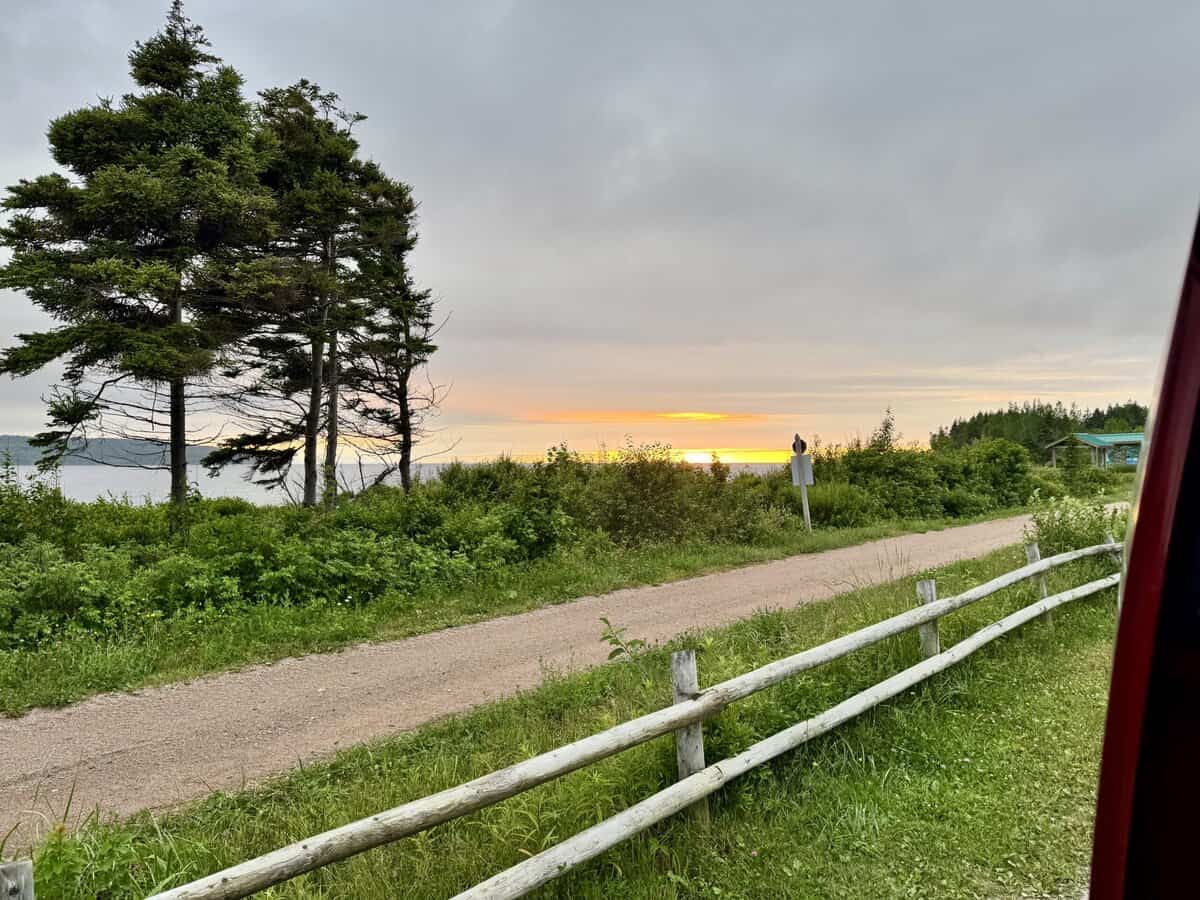 sunset view with fence